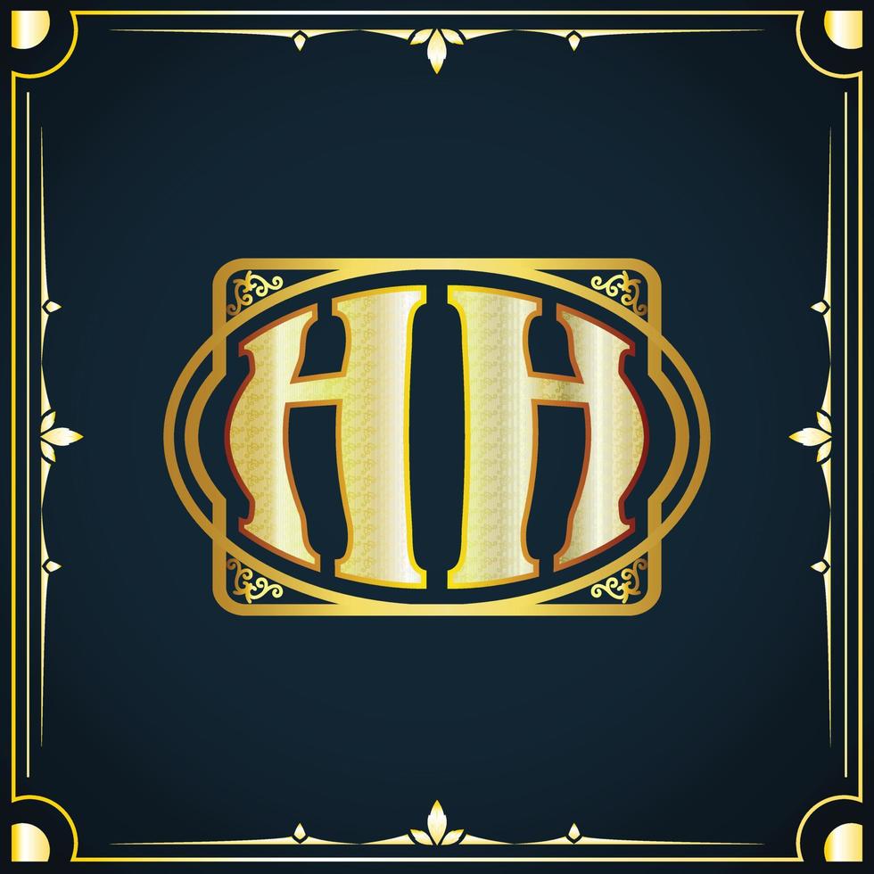 Initial letter HH royal luxury logo template vector