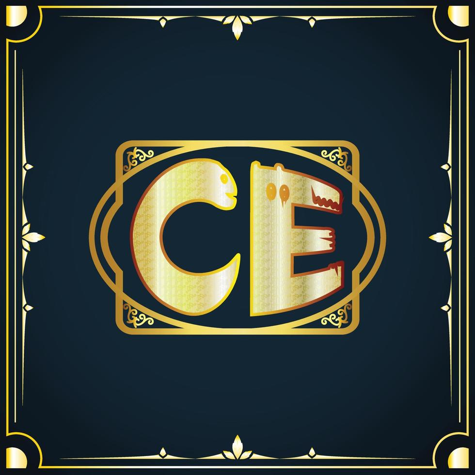 Initial letter CE royal luxury logo template vector