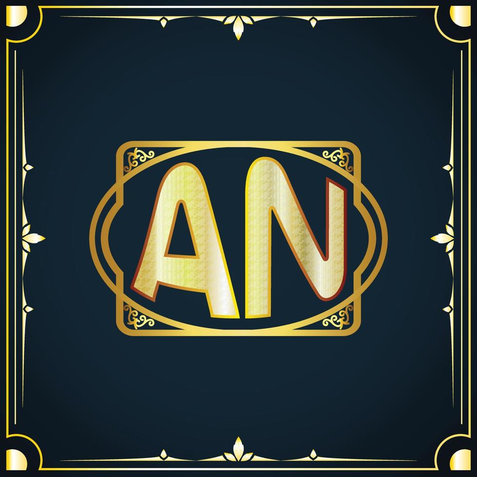 Initial letter AN royal luxury logo template vector