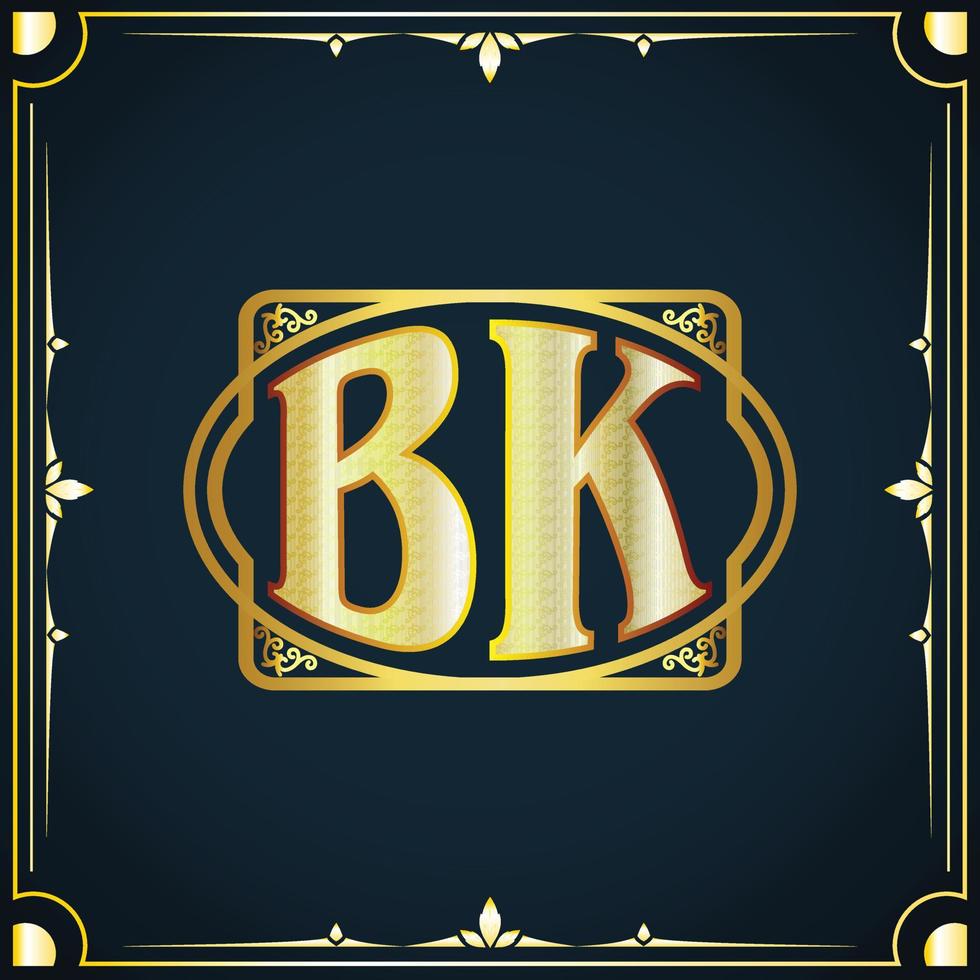 Initial letter BK royal luxury logo template vector