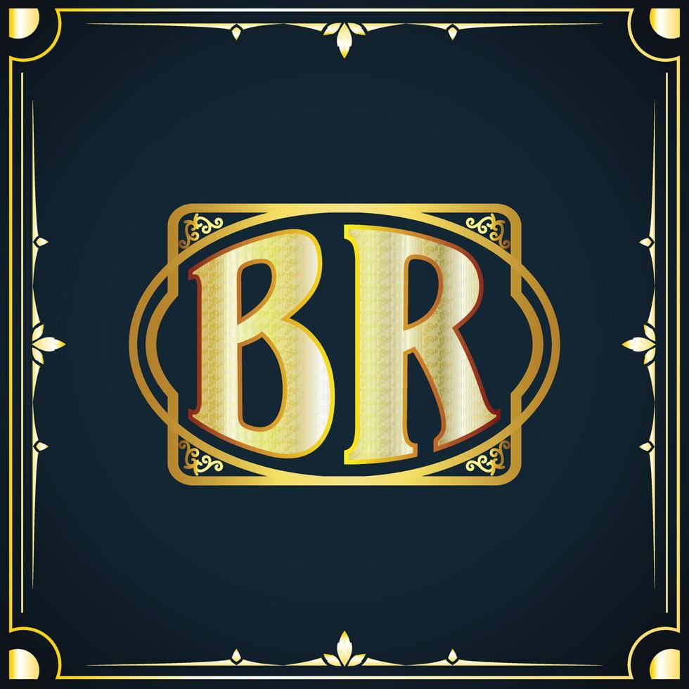 Initial letter BR royal luxury logo template vector