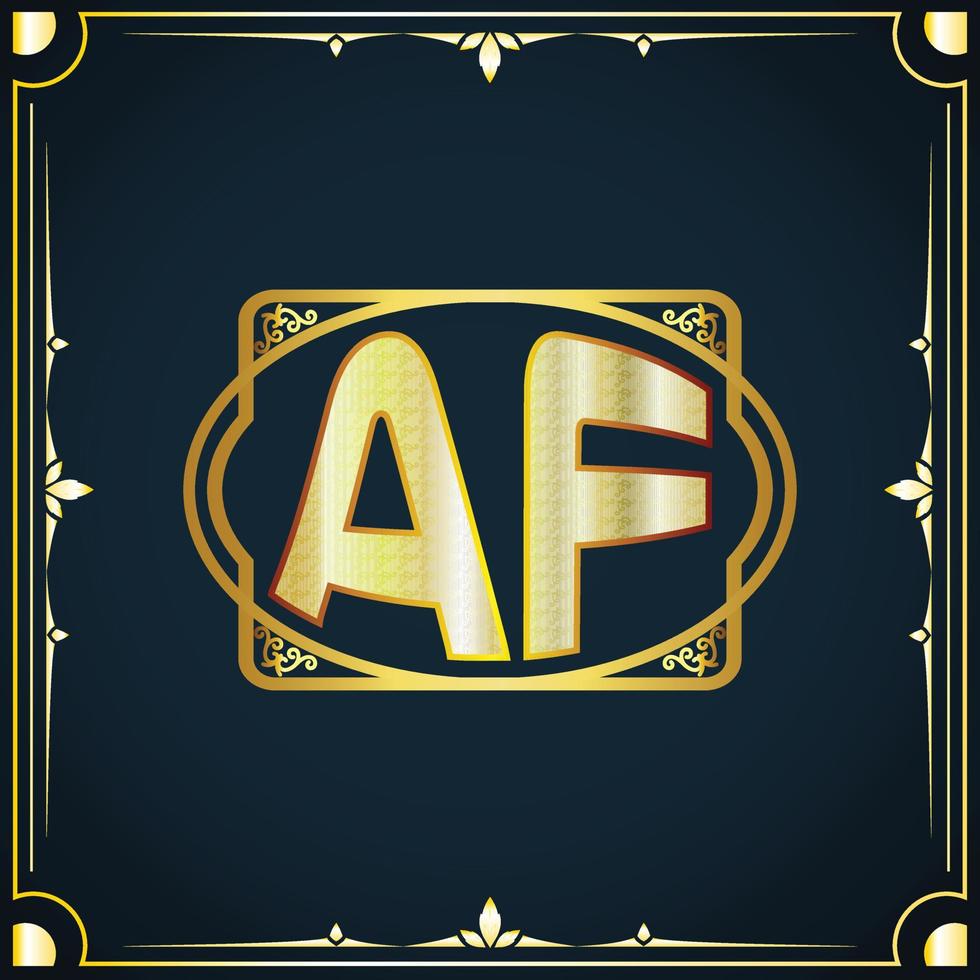 Initial letter AF royal luxury logo template vector