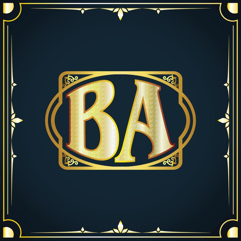Initial letter BA royal luxury logo template vector
