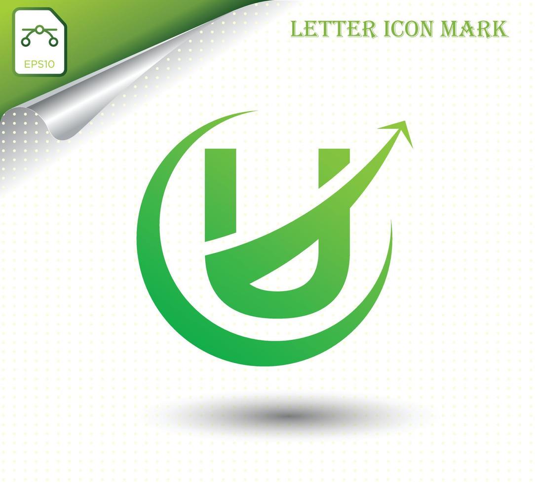 Abstract letter U logo design template vector