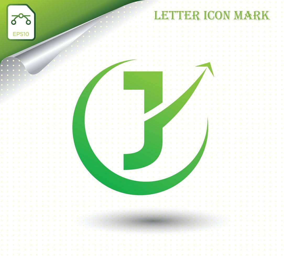 Abstract letter J logo design template vector