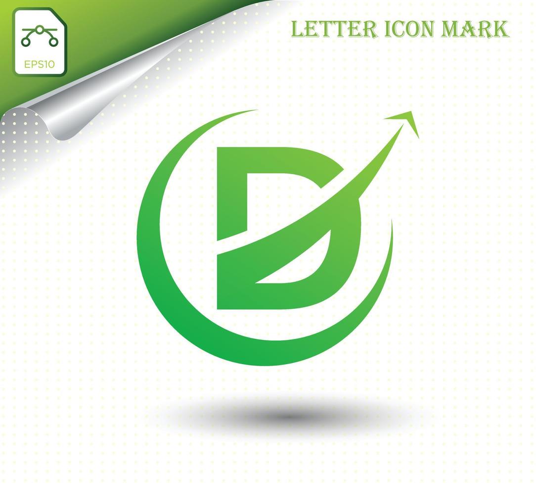 Abstract letter D logo design template vector