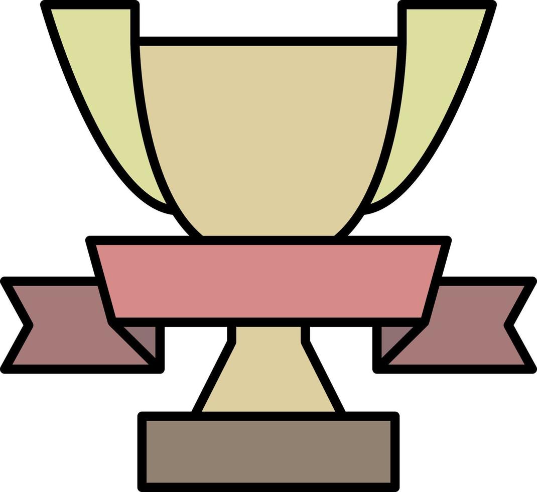 Award, cup, ribbon color icon vector