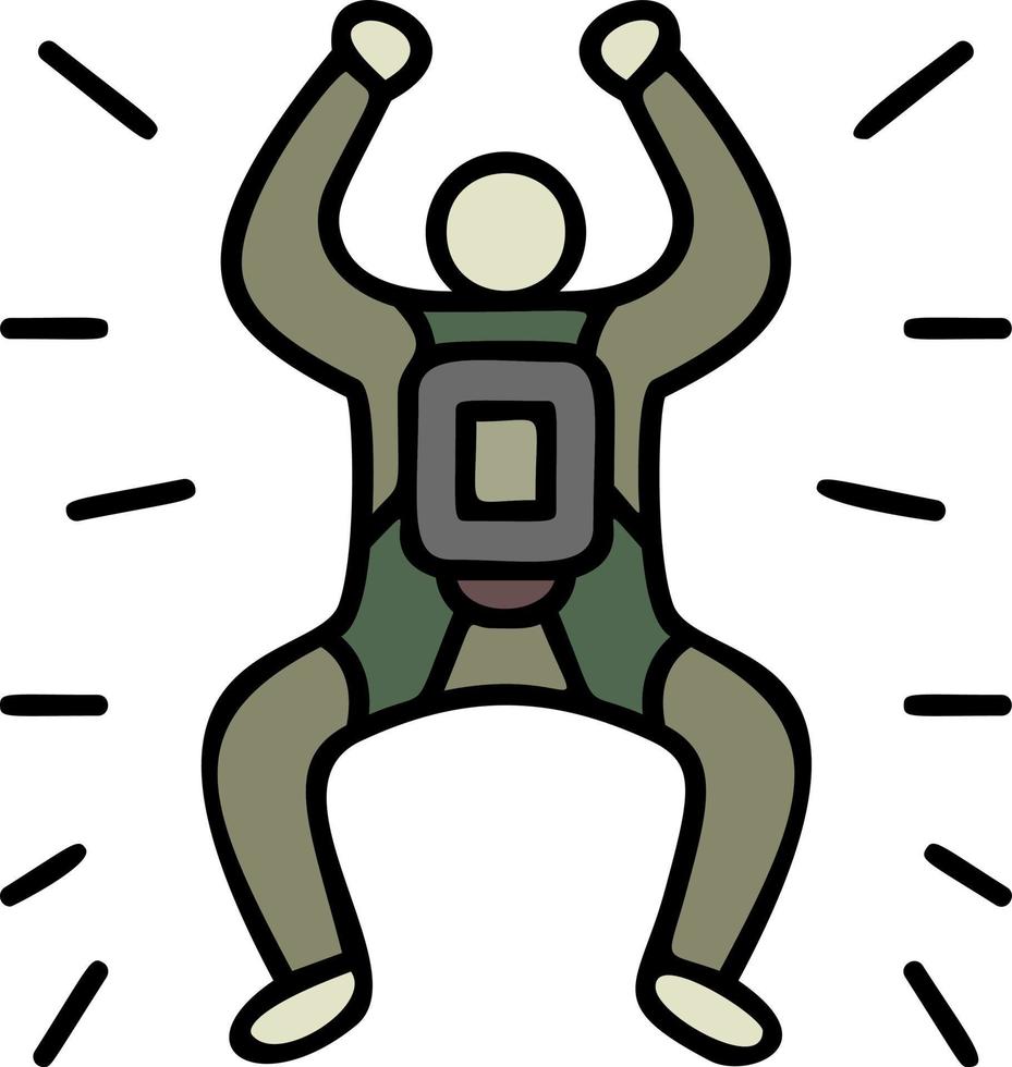 Parachutist color icon vector