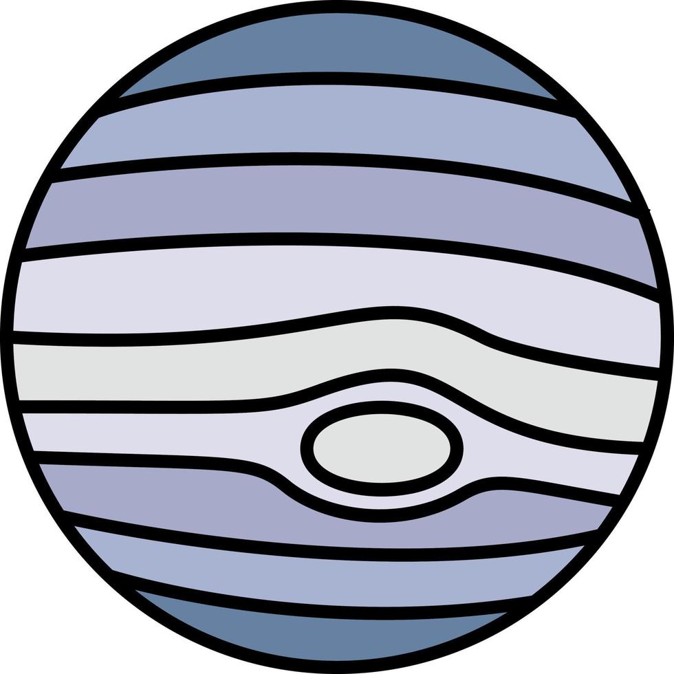 júpiter, planeta, icono de color espacial vector
