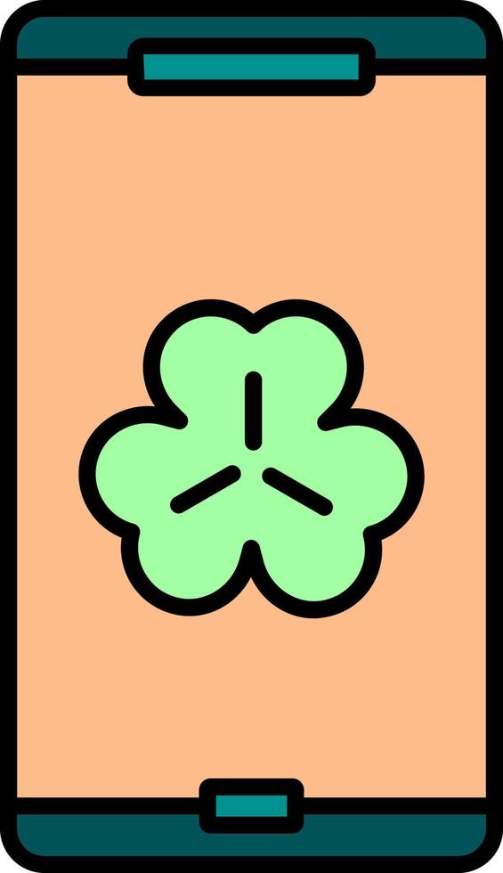 Smartphone, shamrock color icon vector