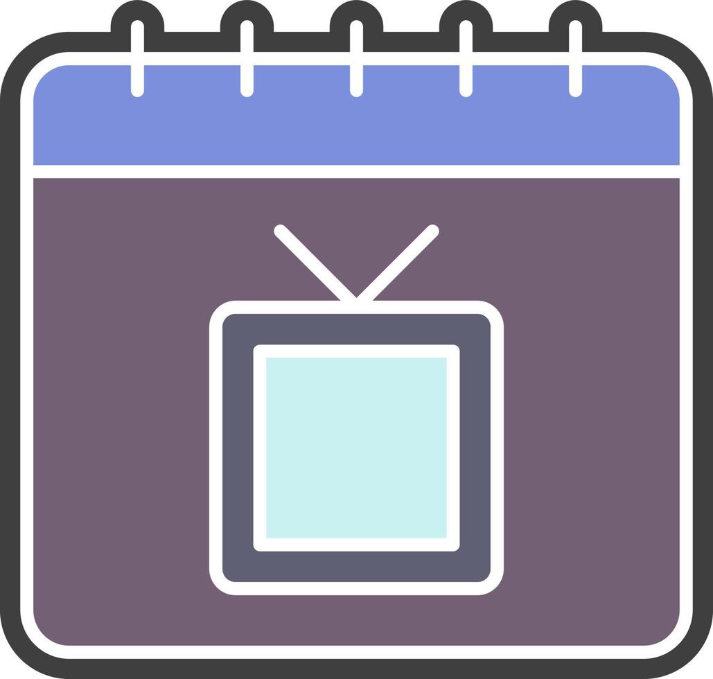 Calendar, tv color icon vector