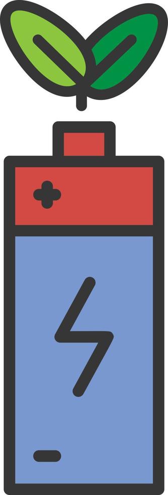 Battery with plant color icon vector