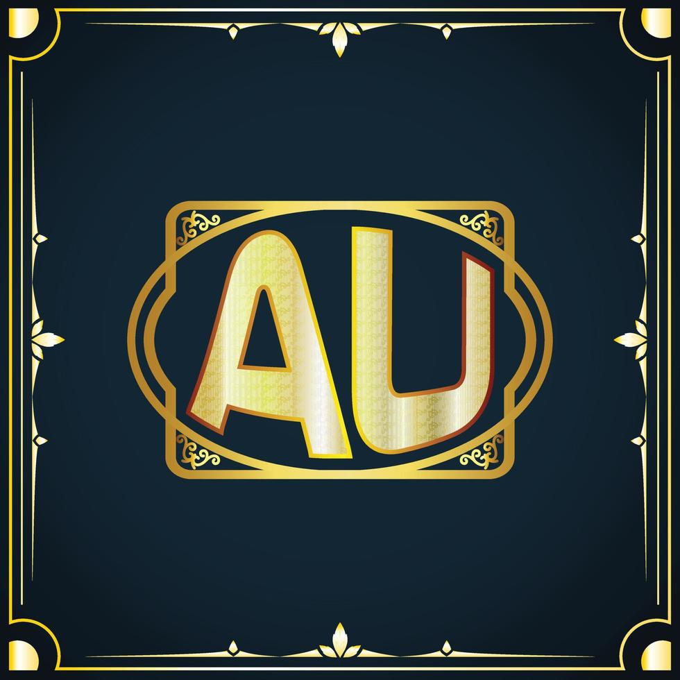 Initial letter AU royal luxury logo template vector