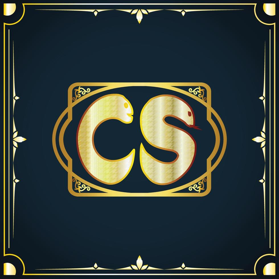 Initial letter CS royal luxury logo template vector