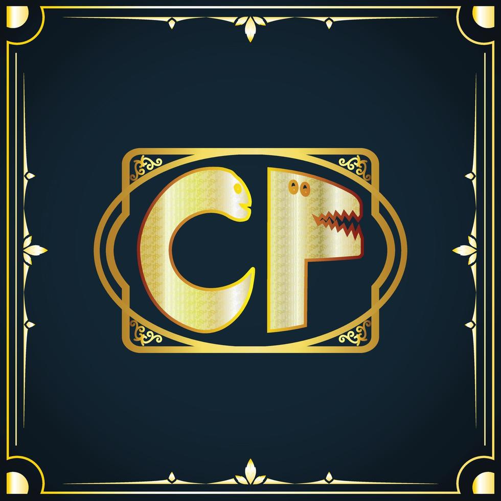 Initial letter CF royal luxury logo template vector