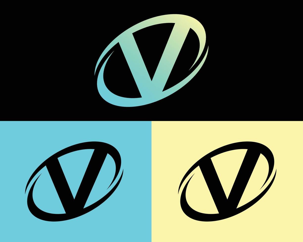 plantilla de diseño de logotipo de letra v creativa vector