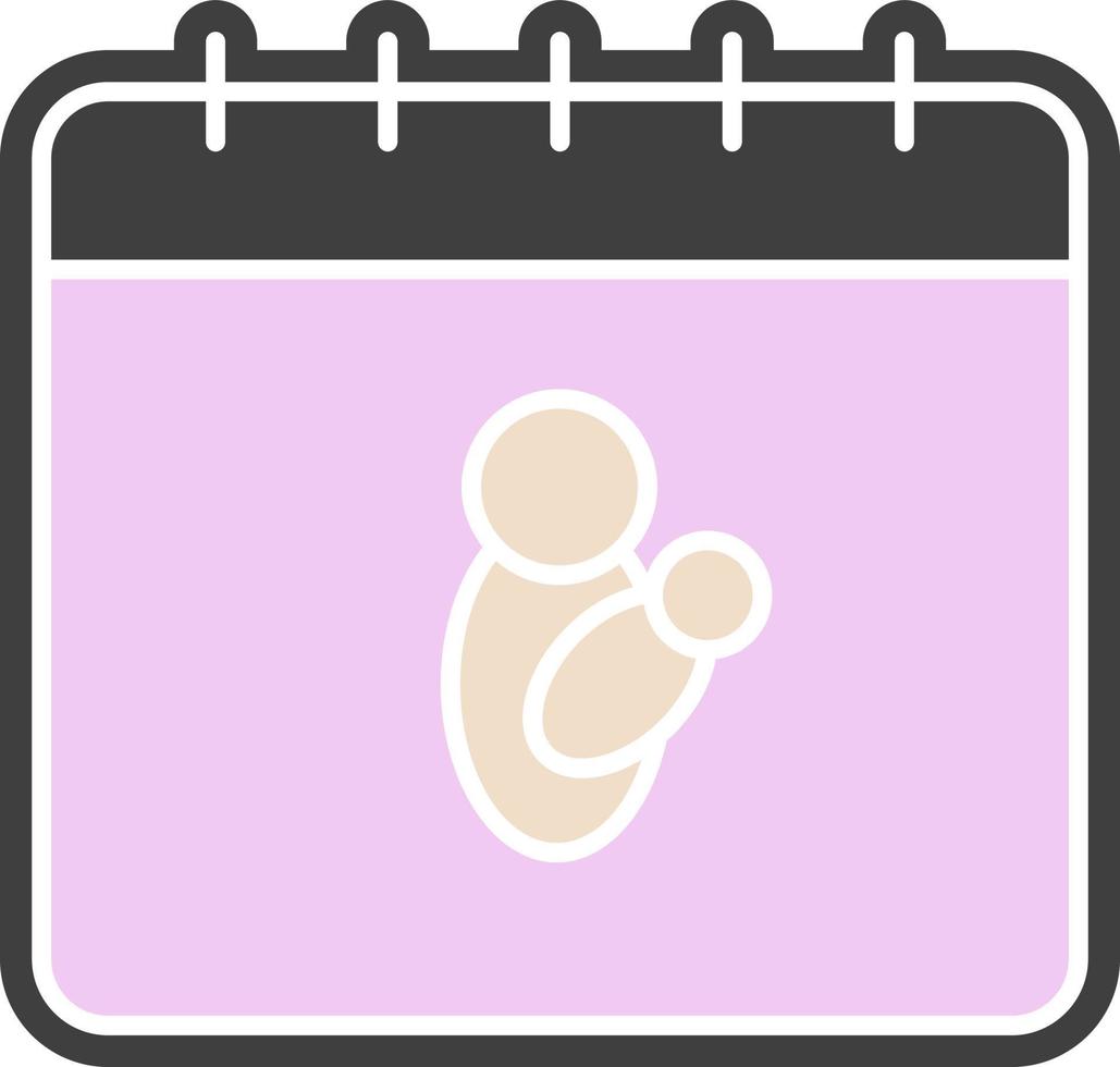 Calendar, child, mother color icon vector