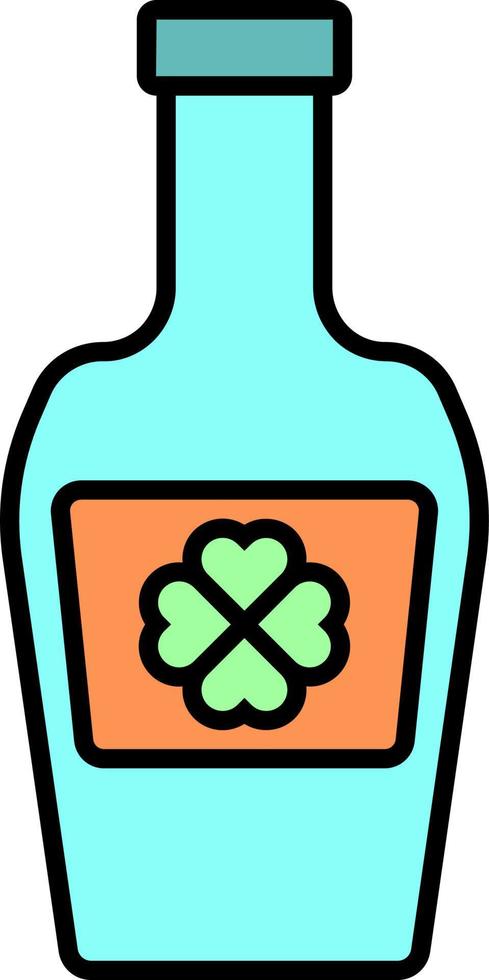 Bottle, Shamrock, Ale color icon vector