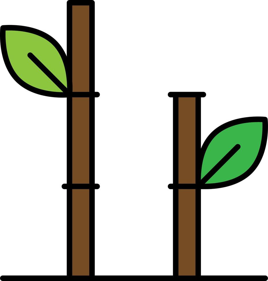 árbol, icono de color de bambú vector
