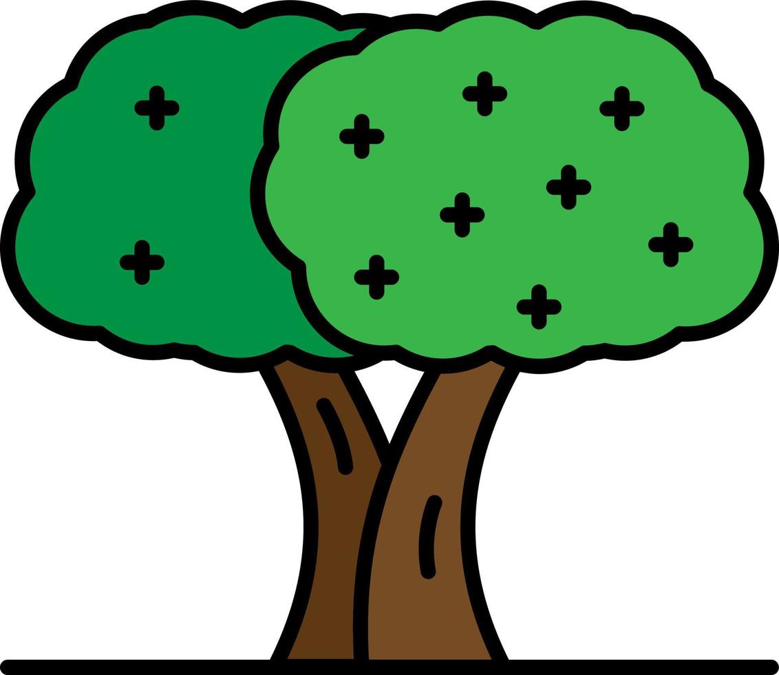 árbol, icono de color oliva vector