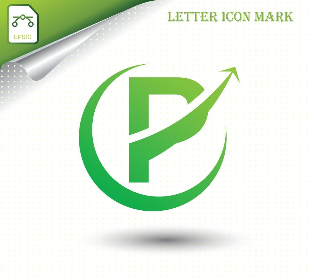 Abstract letter P logo design template vector