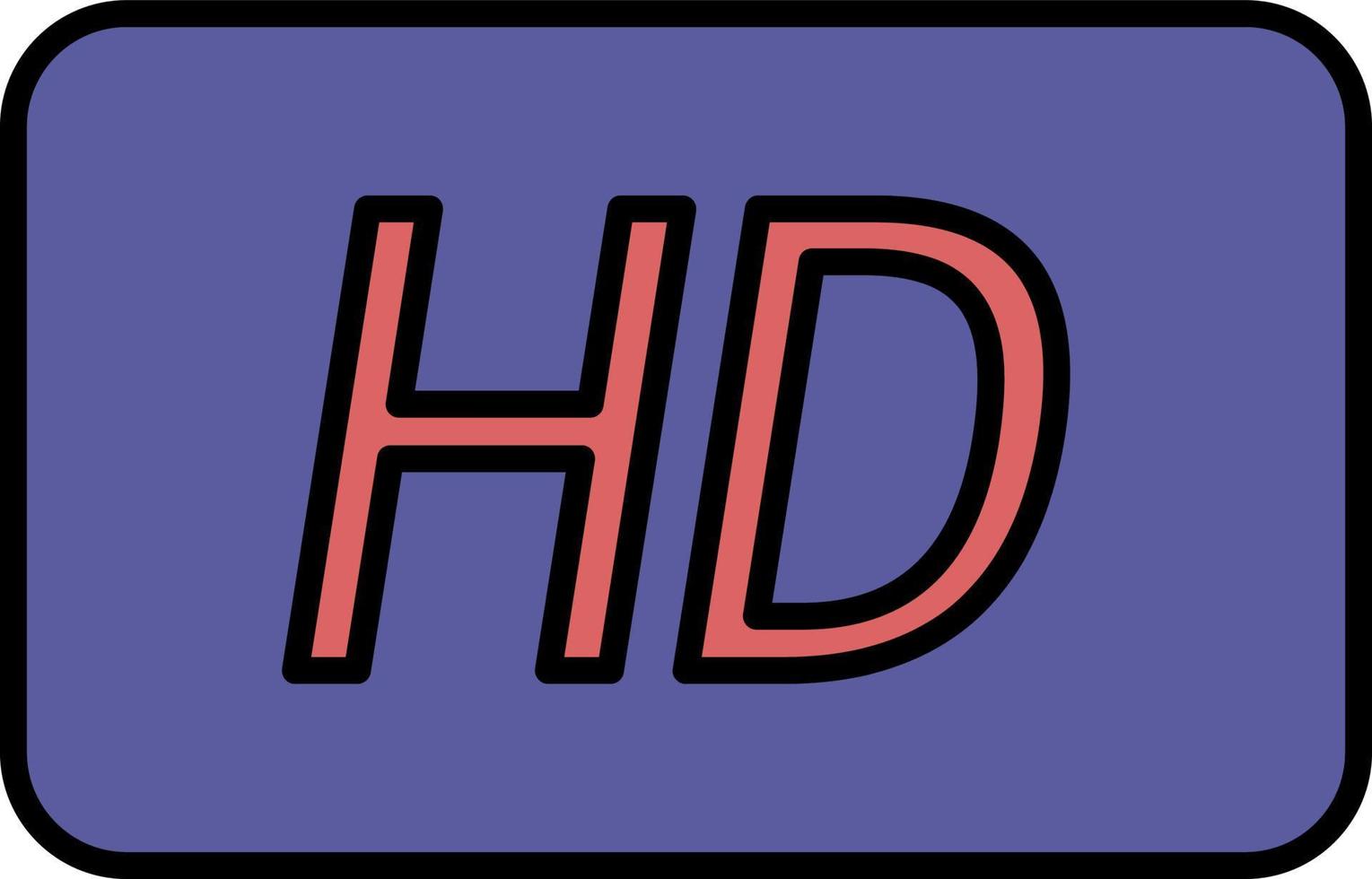 hd, película, icono de color de cine vector