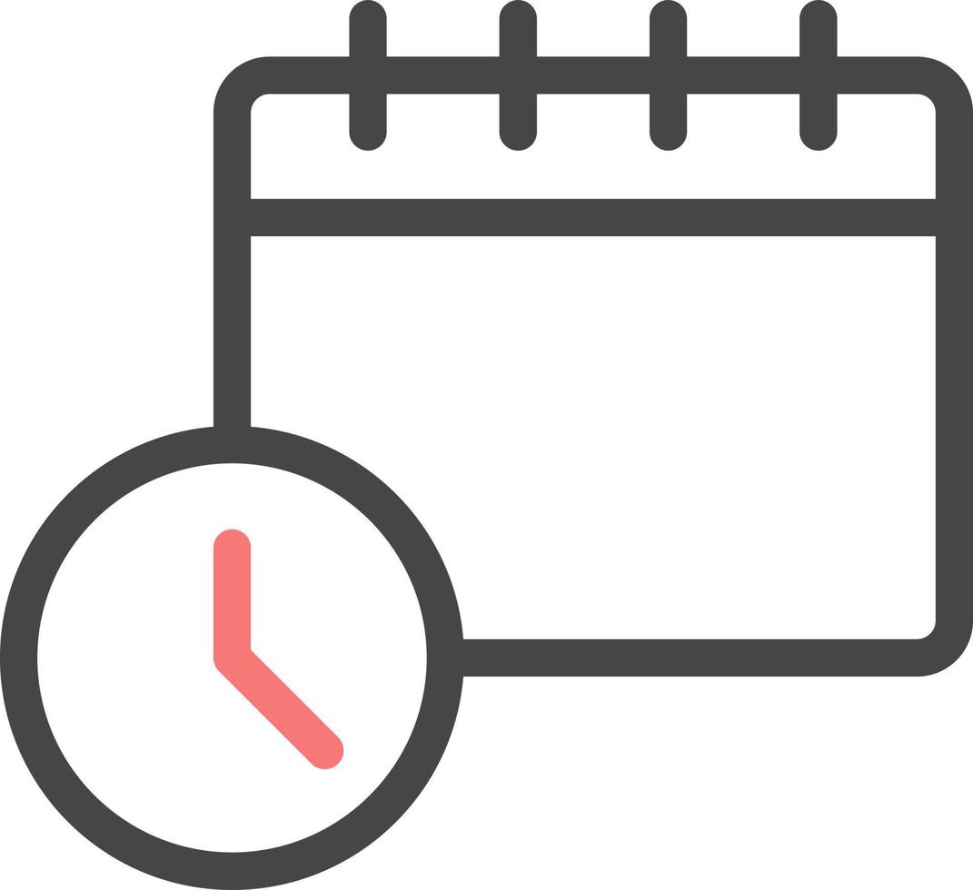 calendar, clock color icon vector