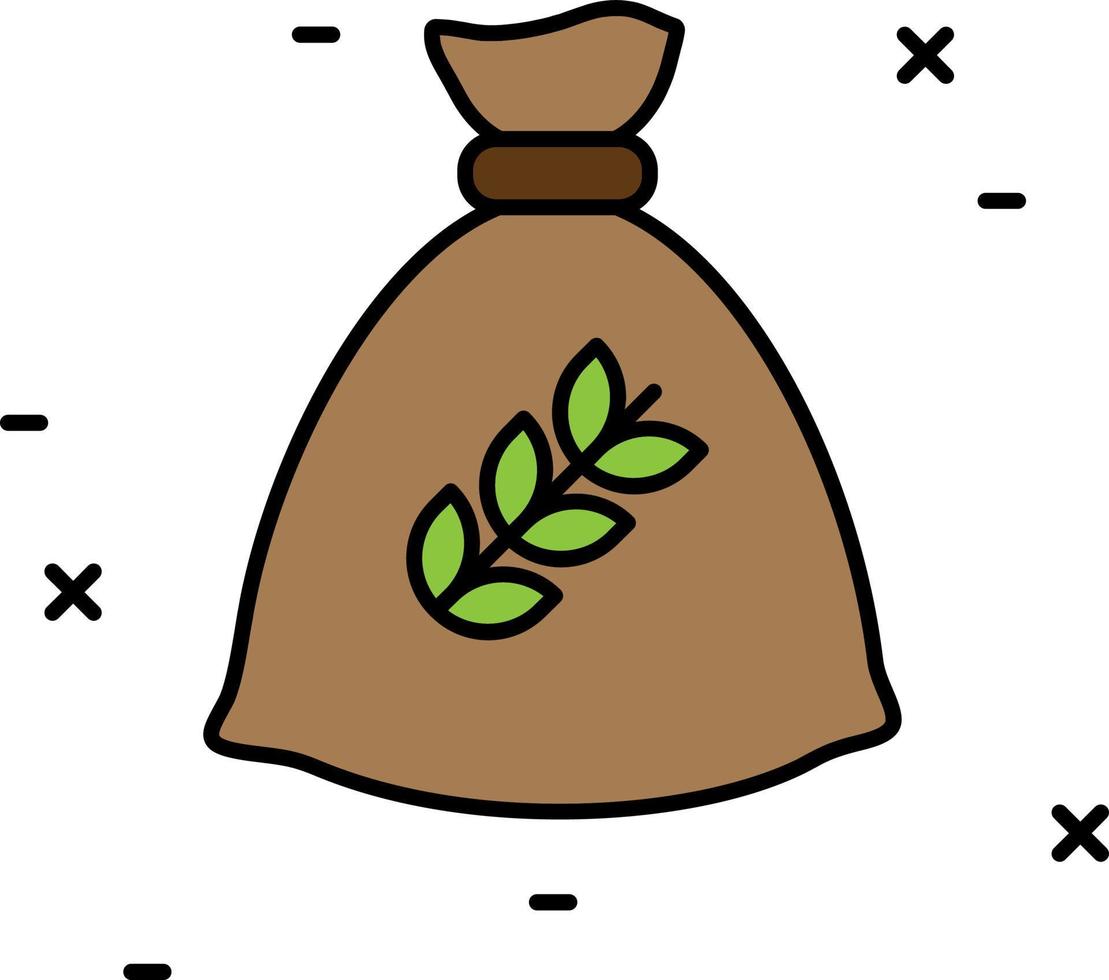 wheat, bag color icon vector