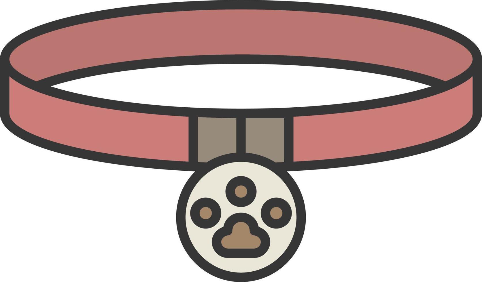 collar, icono de color de mascotas vector