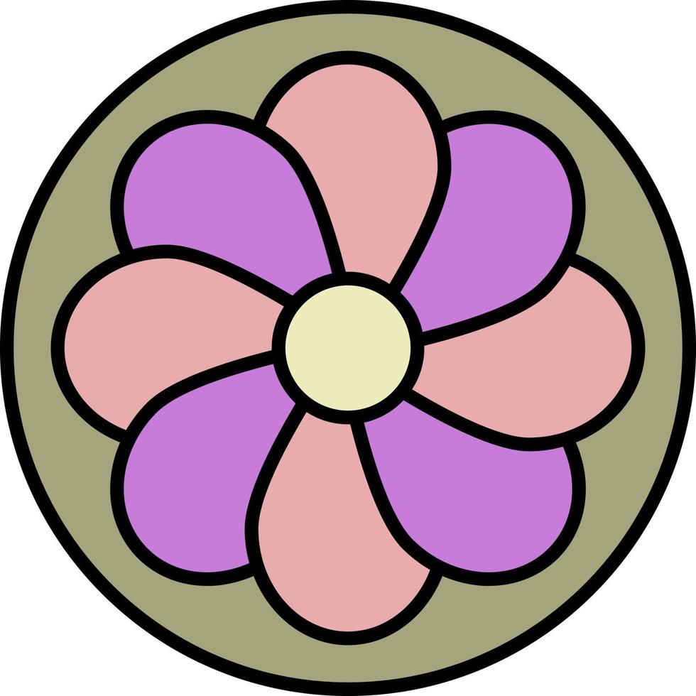 Mardi gras, flower color icon vector