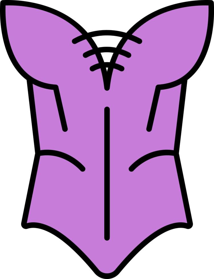 Mardi gras, corset color icon vector