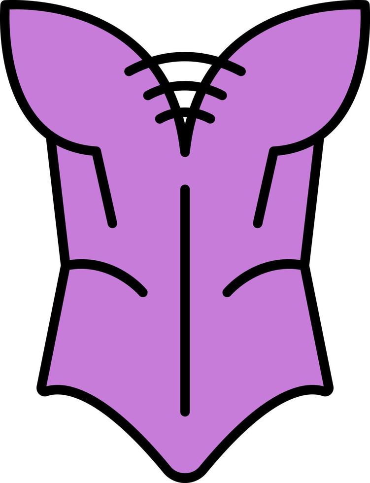 Mardi gras, corset color icon vector