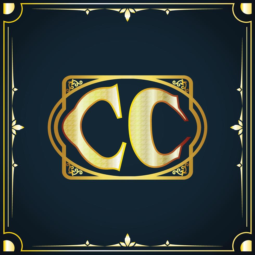 Initial letter CC royal luxury logo template vector