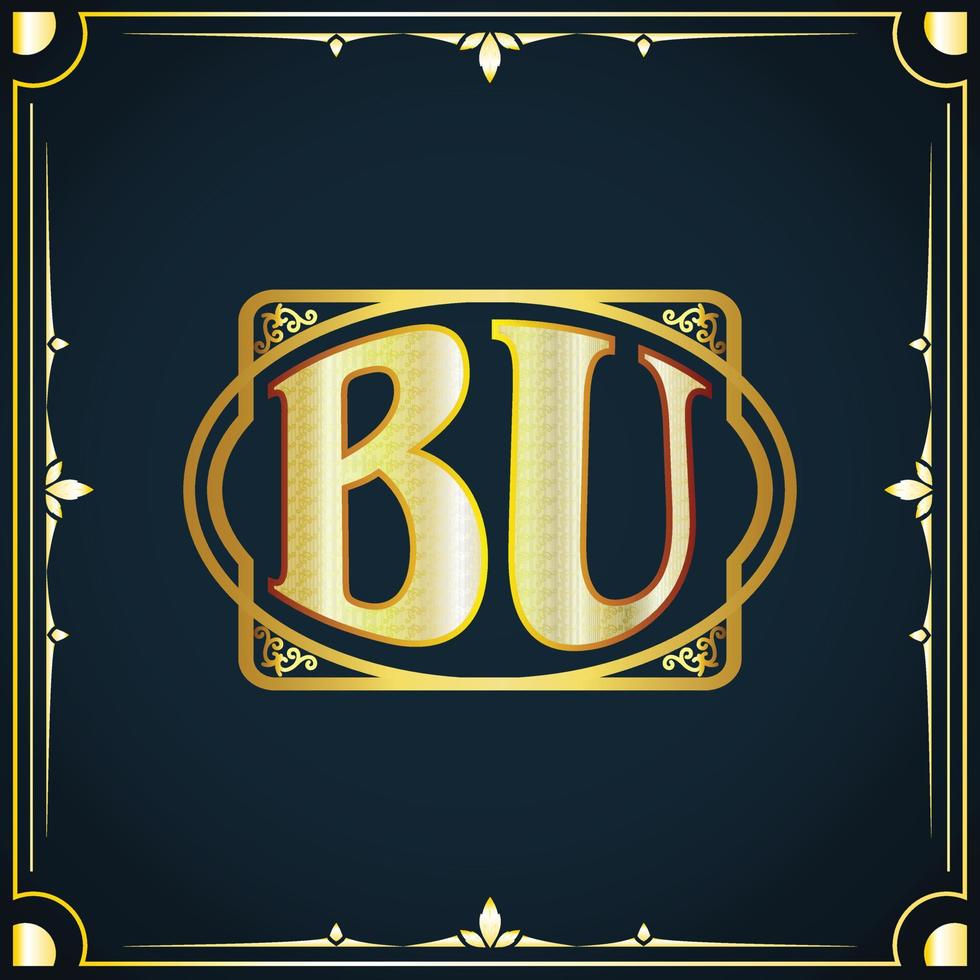 Initial letter BU royal luxury logo template vector