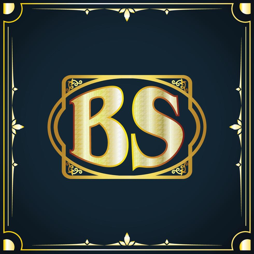 Initial letter BS royal luxury logo template vector