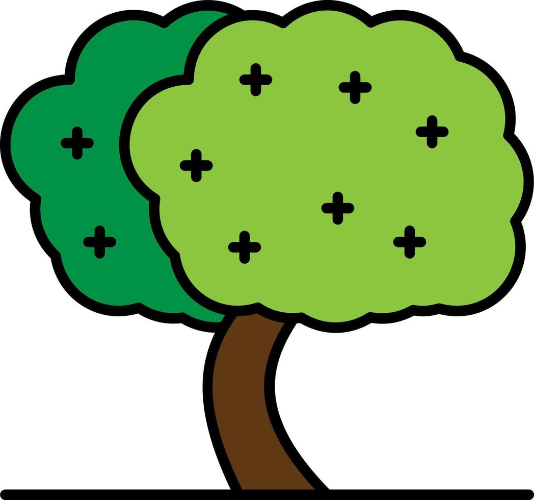 árbol, icono de color haya vector
