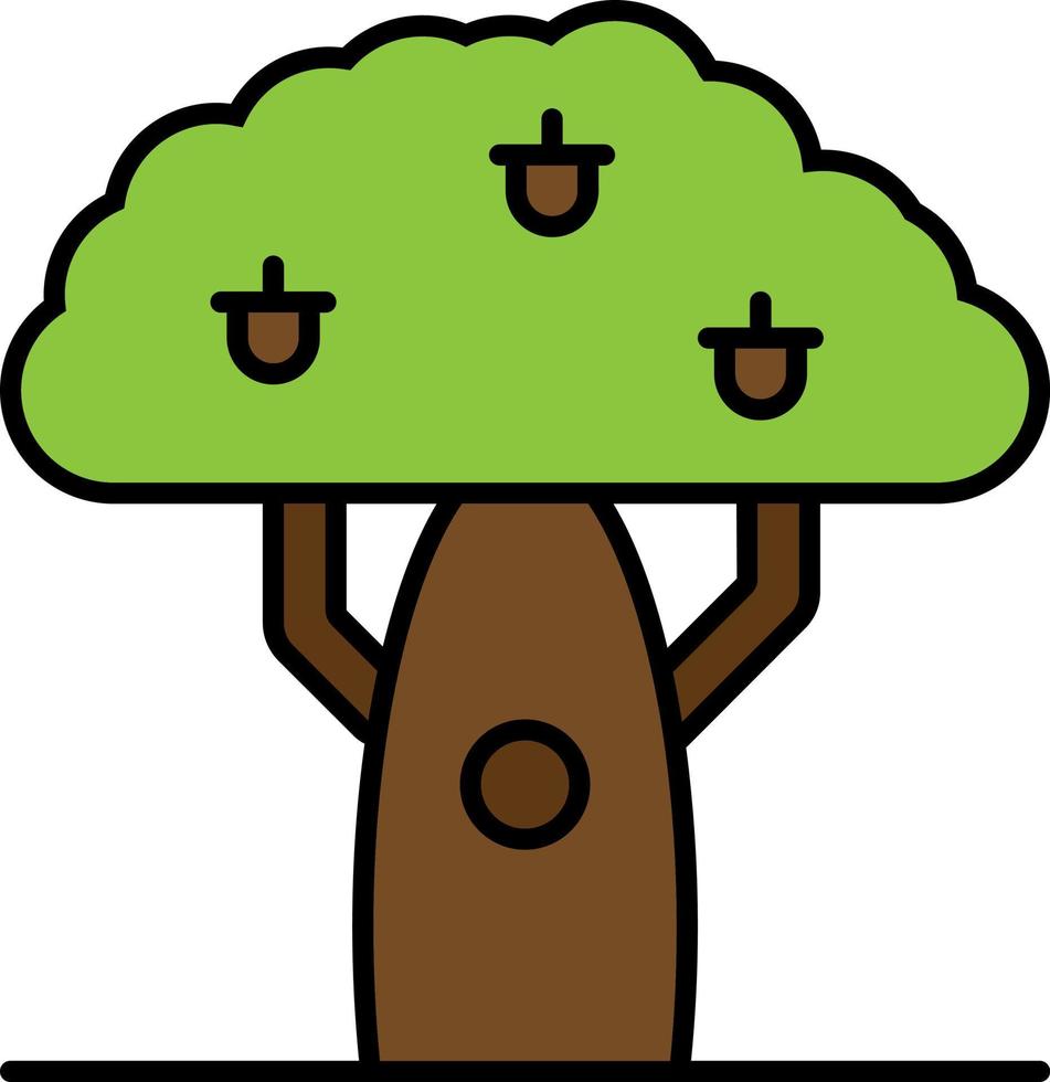 Tree, oak color icon vector