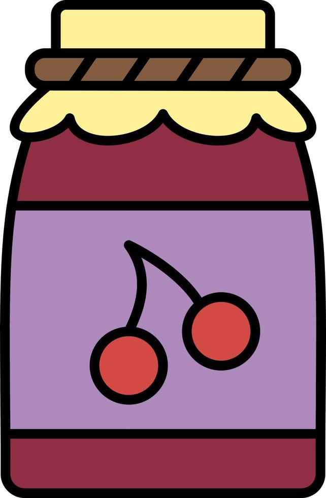 Jam, cherry color icon vector