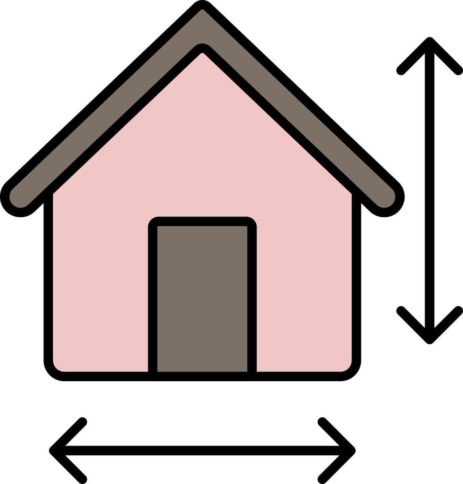 house, size, arrows color icon vector