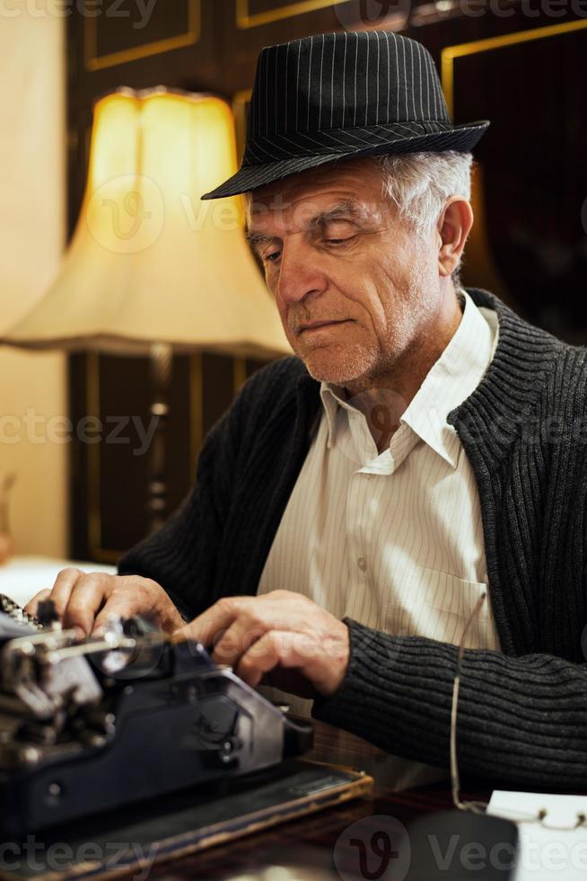 Retro Senior Man Writer photo