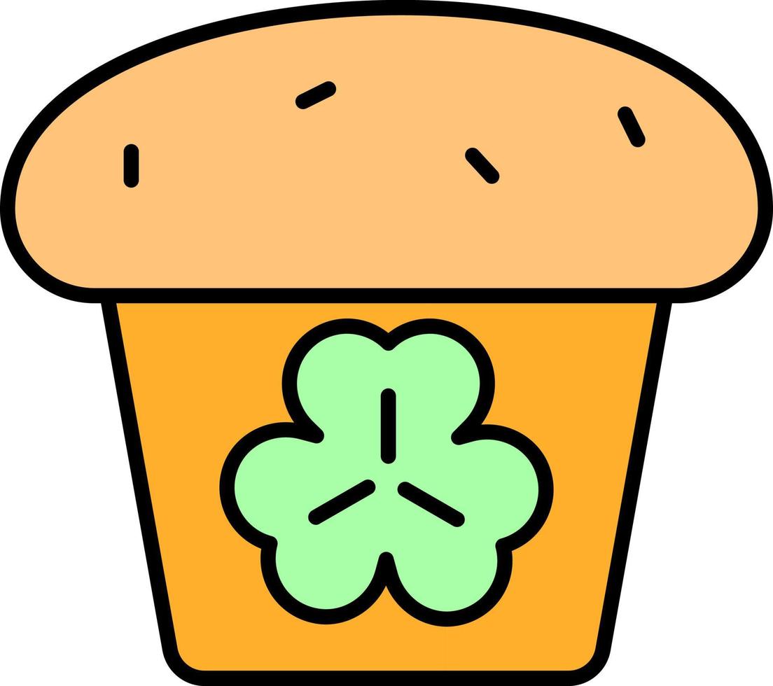 Cupcake, shamrock color icon vector