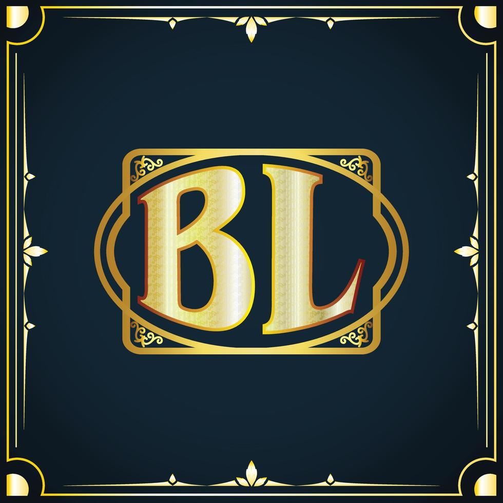 Initial letter BL royal luxury logo template vector