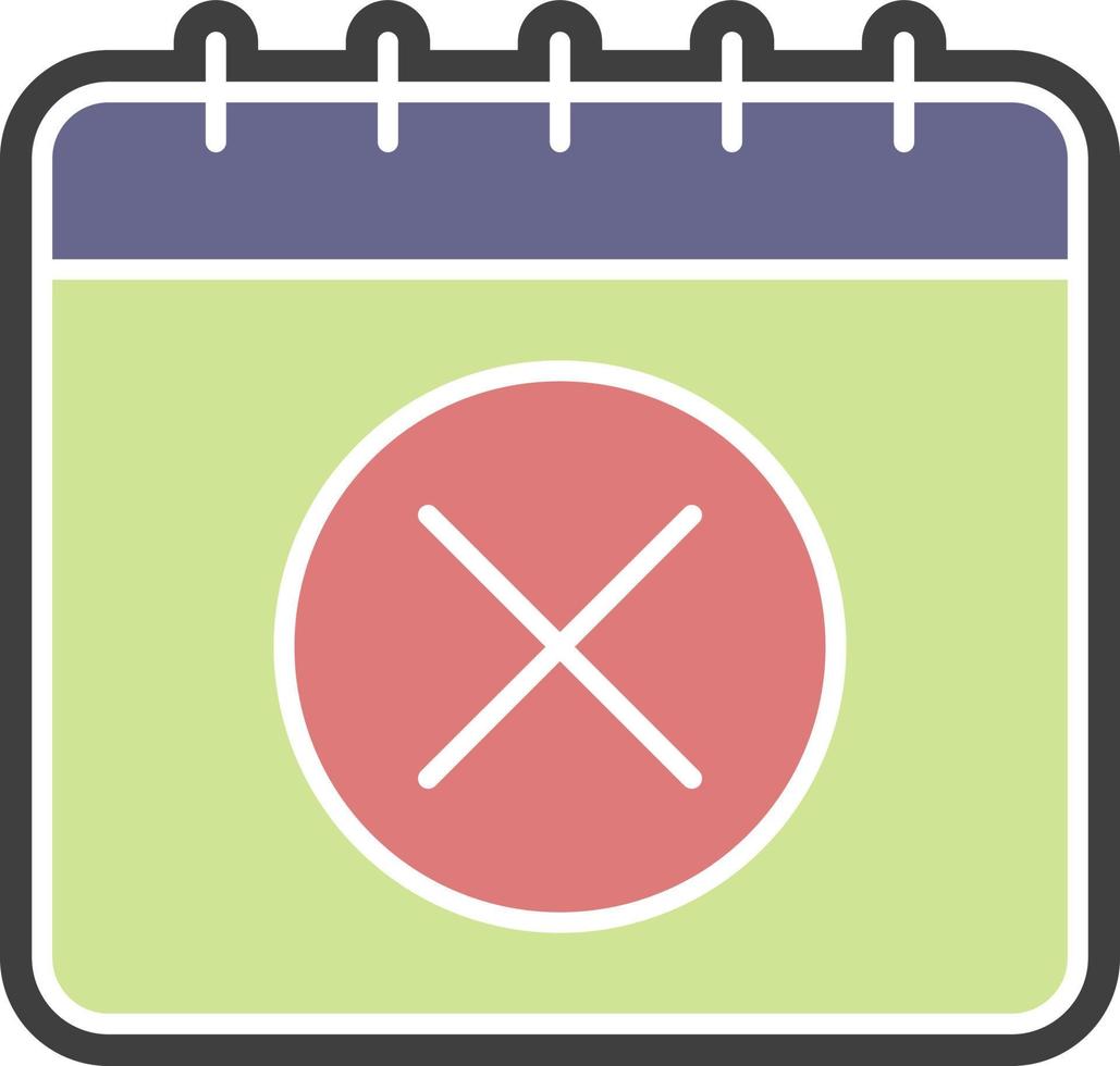 Calendar, delete color icon vector