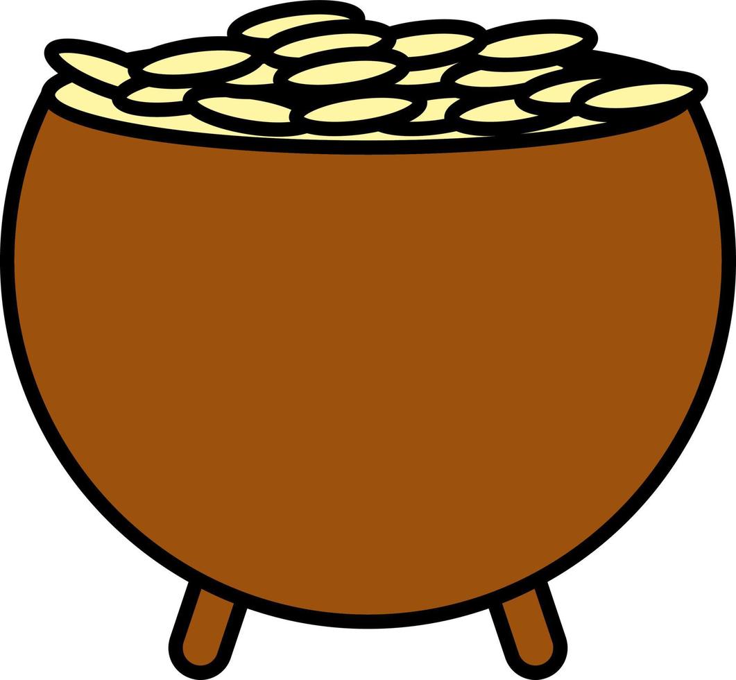 Pot of gold color icon vector