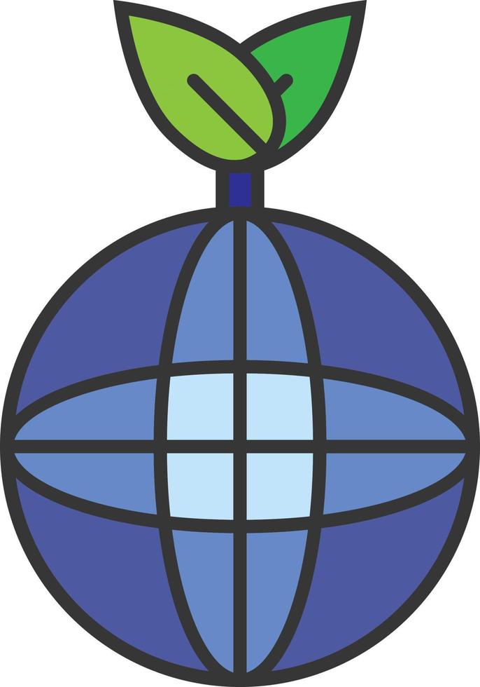 Globe with a plant on top color icon vector