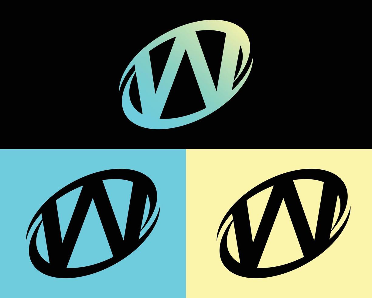plantilla de diseño de logotipo de letra w creativa vector