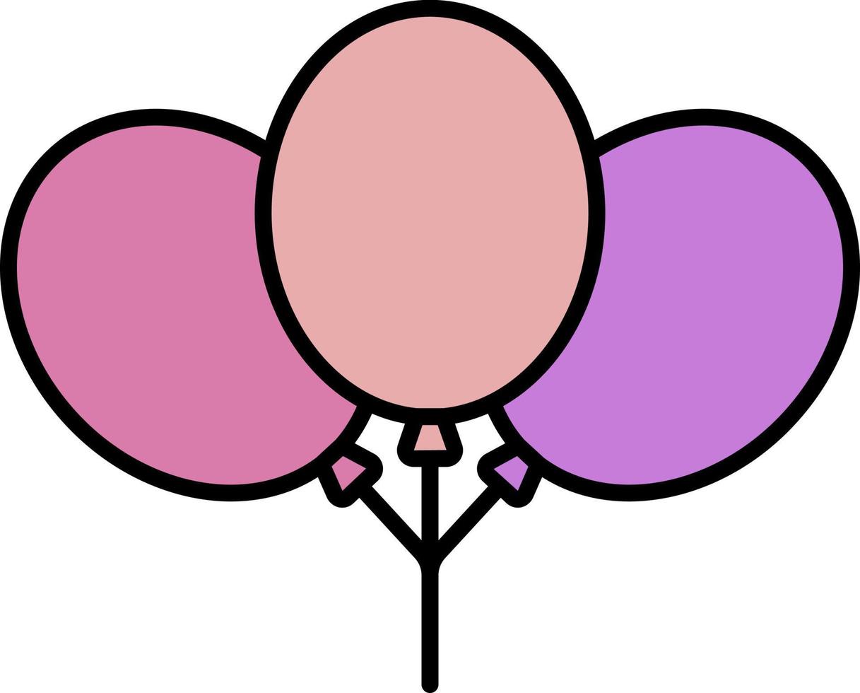 Mardi gras, balloons color icon vector