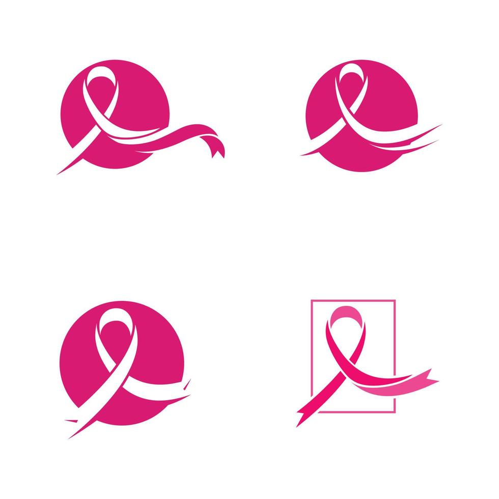 pink ribbon breast cancer icon vector