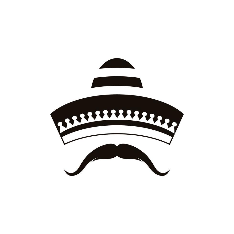 Ilustración de vector de icono de sombrero de México