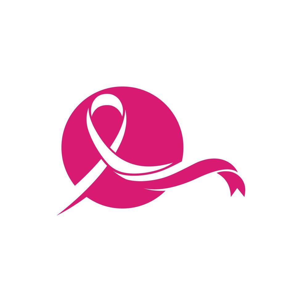 icono de cáncer de mama de cinta rosa vector